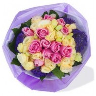 One Dozen Maria Pink Rose Bouquet